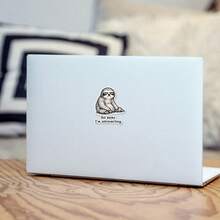 1PC Grumpy Sloth "Go Away. I'm Introverting." Sticker, Introvert Meme Vinyl Decal, Funny Anti‑Social Quote, Waterproof Sticker For Laptop, Water Bottle, Car, Phone Case - Multi-color - View 7