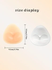 2pcs Transparent Seamless Invisible Triangle Bra, (Includes 30pcs Flower-Shaped Nipple Covers) Removable Padding, Suitable For Women's Daily Wear And Sports, Soft And Comfortable, Suitable For Pool, Beach, Party Wear, Applicable To Dresses And Tops. - Thick style - View 7