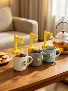 1/2pcs Creative Mini Crane Shaped Tea Bag Holder, Reusable Cup Rim Anti-Drop Tea Bag Hook, Home Office Tea Bag Fixing Clip, Suitable For 3-5mm Thick Cups, Convenient For Hanging Tea Bags, Even Infusion, Practical Small Tool, Tea Lover Home Office Gift - Multicolor - View 4