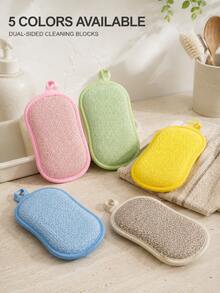 Double-Sided Exfoliating Bath Sponge Pad, Soft Edge Body Scrub Brush, With Hanging Ring, Gentle Bathing Dead Skin Removal Brush Pad, Reusable Bathroom Body Cleaning Accessory, Practical Holiday Gift, Suitable For Men And Women - Multicolor - View 6