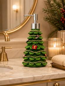 1pc Christmas Tree Shaped Soap Dispenser, Refillable Liquid Hand Soap And Lotion Pump Bottle, Holiday Bathroom Decor, Suitable For Vanity, Kitchen Countertop, Christmas Home Decor And Gift - Christmas Tree Travel Bottle Set - View 4
