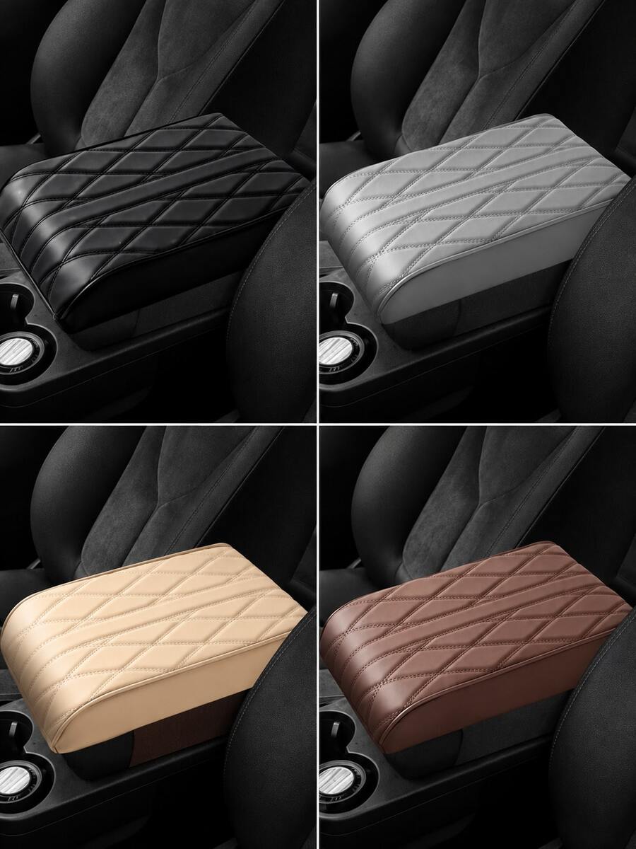 Four Seasons General Motors Armrest Pad Height Increasing Pad PU Leather Central Armrest Box, Car Central Armrest Box Pillow Protection Pad, Car Interior Decoration Pad, Car Accessories, Holiday Birthday Gifts - Multicolor - View 1
