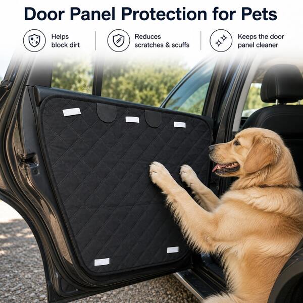 Dog Car Door Scratch Protector, Heavy-Duty Fabric Pet Car Door & Window Cover, Anti-Scratch Vehicle Interior Protection