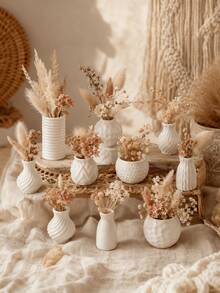 9pcs Mini Vase Set, Miniature Style Flower Vases For Dollhouse Accessories, Tiny Decorative Vase Containers For Artificial Flowers Dried Flowers, Dollhouse Scene Decor, Desktop Shelf Bookcase Window Display Home Decoration - Multicolor - View 3