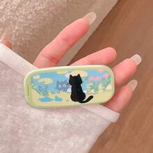 Cute Foldable Cartoon Creative Mirror Phone Stand, Korean-Japanese Style Pattern, Foldable Invisible Desktop Adhesive Mirror Back Sticker, New Binge-Watching Phone Holder, Portable Desktop Support Stand, Horizontal And Vertical Universal Mirror Phone Case Stand For Men, Premium Mirror Finish - Multicolor - View 15