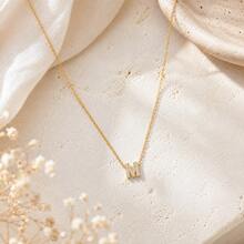1pc Initial Stainless Steel Gold Color Charm Necklaces For Women Jewelry Gift - Yellow Gold - View 3