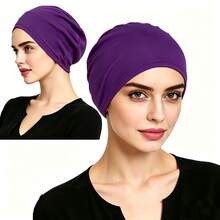 Women's Solid Color Headband - Minimalist, Elastic, Fashionable Versatile Casual Headscarf, Soft Comfortable Multi-Use Daily Hair Care Cap, Sleep Hair Care Cap, Soft Texture - Multicolor - View 16