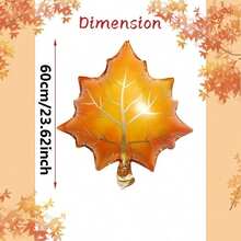5pcs 60cm Maple Leaf Shaped Aluminum Foil Cartoon Balloons Suitable For Thanksgiving Theme Party Decoration (Ribbon Not Included) - View 5
