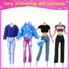 12pcs Random Girl Doll Clothing Styles, Suitable For 11.5 Inch Female Dolls, Including 3 Tops, 3 Pants And 6 Accessories, Fun Gift For Children, Suitable For Various Holidays, Doll Not Included - Multicolor - View 5