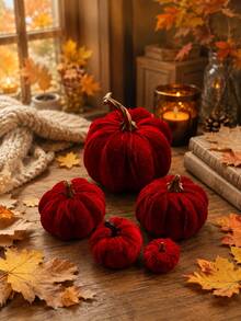 1 buah Dekorasi Beludru Poliester, Dekorasi Panen Musim Gugur untuk Hari Thanksgiving, Set Buatan, Cocok untuk Meja Rumah, Perlengkapan Liburan Musiman - MultiWarna - View 3