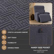 4pcs Soft Jacquard Sofa Covers, Cat Scratch Resistant Chair Covers, Machine Washable, Suitable For Single Sofa, Living Room And Bedroom Chair Covers, Fashion Home Decor Chair Covers, Furniture Dust Cover - Dark Grey - View 3