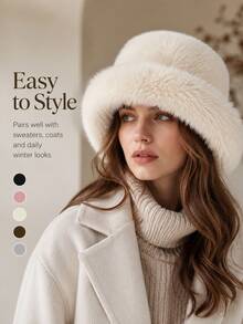 3-In-1 Fisherman Bucket Hat, Unisex, Warm Fleece Windproof Face Mask Scarf, Adjustable Winter Warm Hat, Suitable For Skiing, Cycling, Outdoor Sports, Flattering Face Shape, Adjustable Head Circumference, Daily Outings, Commuting, Versatile Accessory, Windproof Ear Protection, Large Head Friendly, Winter Warmth Essential - Multicolor - View 7