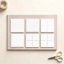 12‑Pad Grid Sticky Notes Set, Math Coordinate Graph Memo Pads, Easy‑Tear Self‑Adhesive, 3*3 Inch (7.6*7.6cm) For Student Math Drafting Sketching School Supplies - 1 Pack - View 3