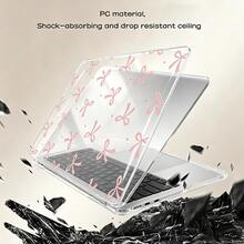 Transparent Full Screen Pink Polka Dot Bow Protective Case, Compatible With MacBook Pro 14-Inch 2026 M5 M2 Air 13.6-Inch Air M1 2024 M4 Pro 16-Inch 14-Inch M5 15-Inch M3 2025, Crystal Clear Protective Case Neo A18 Pro New Model - View 3