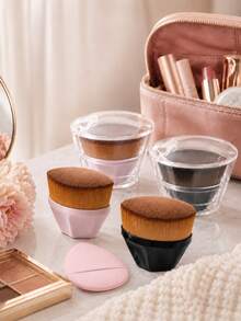 1/2 Stücke 55# Magischer Foundation Pinsel mit Box, Blütenblatt Pinsel, Make-up Pinsel, tragbares Make-up Pinsel Set, Make-up Beauty Werkzeug, Foundation Pinsel, Concealer Pinsel, Rouge Pinsel, Kontur Pinsel, Rouge Pinsel, Bronzer Pinsel, Puder Pinsel, Foundation Pinsel, Rouge Pinsel - Verschiedenfarbig - Übersicht 6