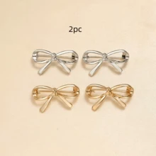 4pcs Metal Bow Collar Buttons - No-Sew Clothing Clips, Secure Fastening Suitable For Shirts, Blouses, Dresses, Cushions - Decorative Bow-Shaped Buttons - Multiple Styles - View 9