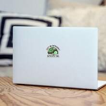1PC Cute Turtle "Just An Introvert Introverting" Sticker, Introvert Meme Vinyl Decal, Funny Social Quote, Waterproof Sticker For Laptop, Water Bottle, Car, Phone Case - Multi-color - View 7