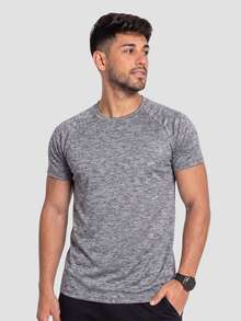 Camiseta Masculina Dry Fit Academia Treino Mesclas - Cinza Mescla - Visão 2
