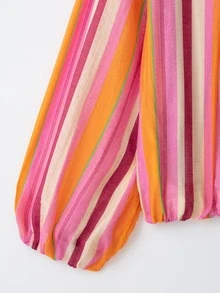 Seelio Autumn New Women's European And American Style Striped Flight Jacket - Multicolor - View 4