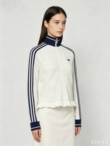 Adidas Originals Women's SPORTS TT W Jacket Knit Collarless Outerwear KX6899 - Beige - View 2