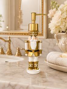 1pc Nutcracker Soap Dispenser, Christmas Liquid Hand Soap Bottle With Pump, Refillable Lotion Pump For Bathroom Vanity Kitchen Countertop, Holiday Home Decor Christmas Gift - A - View 7