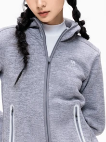 CAMEL CROWN Women's Outdoor Fleece Jacket With Stand-Up Collar, Windproof, Heated, Warm, And Anti-Static Inner Lining - Snow Fog Gray - View 2