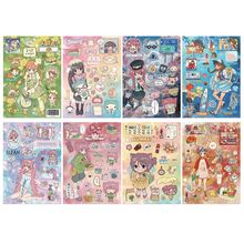 8pcs Girl Life Diary Die-Cut Stickers, Energetic Cute Creative Fresh Minimalist Packing Material, Waterproof Decals - Multicolor - View 5