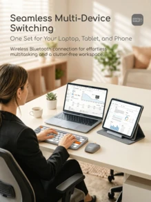 Acer OKR250 Wireless Bluetooth Dual-Mode Keyboard & Mouse Set | Silent Office Rechargeable | Portable & Slim | Compatible With PC/Laptop/Tablet/Smartphone - View 4
