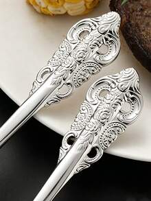 1/2/4pcs Stainless Steel Dessert Spoon Coffee Spoon Ice Cream Spoon Suitable For Afternoon Tea Dessert Shop Restaurant Banquet - Silver - View 4