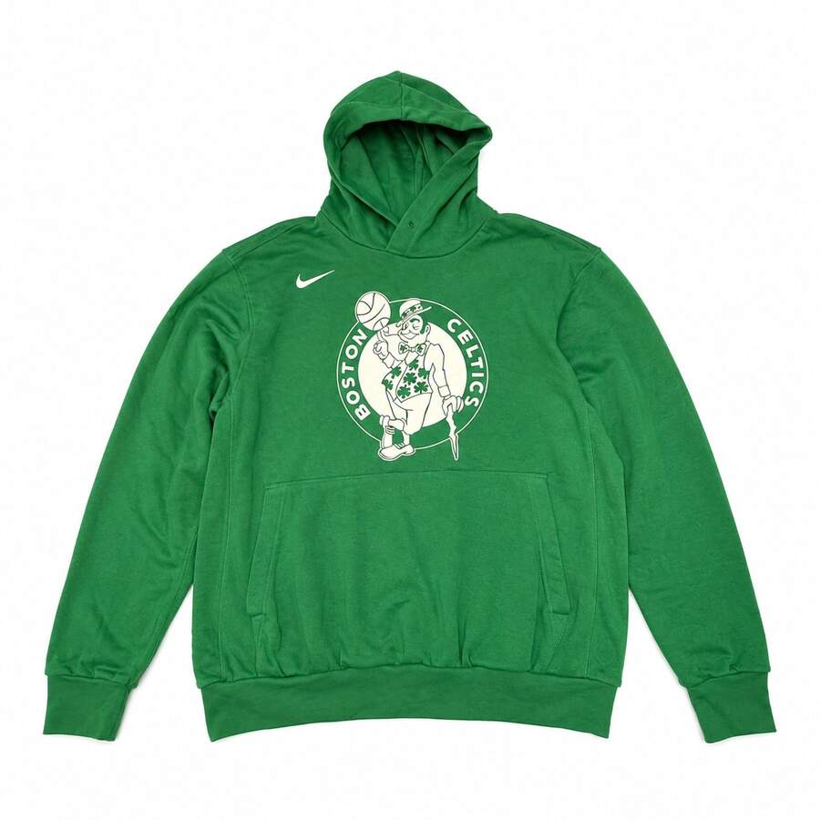 Nike Retro Logo Print Hoodie Green Men's - Green - View 1