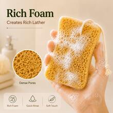 Bath Sponge Set With Hanging Loop, Soft Shower Sponge For Body Cleansing, Rich Foam & Gentle Exfoliation, 2 Shapes 1 Set - View 3