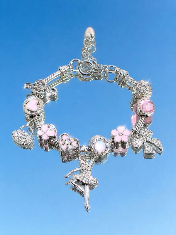 1 ชิ้น สร้อยข้อมือจี้ธีมมหาสมุทร, โซ่แบบงูพร้อมจี้เต่าทะเลเคลือบสีน้ำเงิน, จี้โลมาและหางนางเงือก, สร้อยข้อมือประดับลูกปัดเพชร, ของขวัญเครื่องประดับฤดูร้อนสำหรับผู้หญิง
