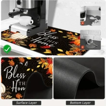1pc Dish Drying Mat, Coffee Machine Mat, Autumn Pumpkin Blessing Theme Dish Drying Mat, Protects Countertop From Cup And Plate Bumps And Scratches, Suitable For Daily Kitchen Dish Draining, Fits Thanksgiving Autumn Harvest Home Holiday Atmosphere, Multi-Purpose Draining Mat, Home Gift, Tabletop Decoration - XYLSD-1023 - View 9