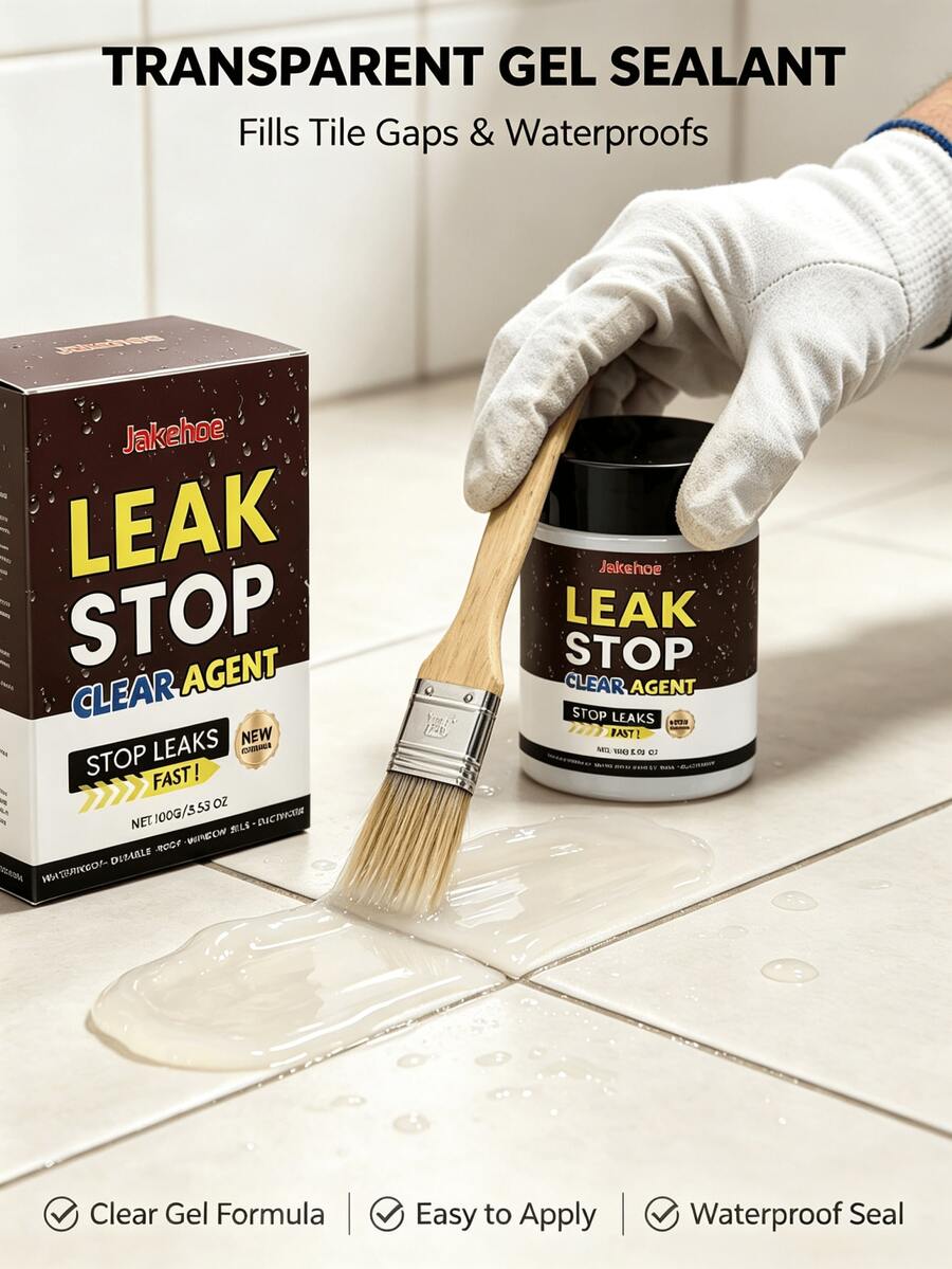 Waterproof Sealant For Bathroom Tile Walls, Penetrating Waterproof Glue, No-Demolition Leak Prevention, Wear-Resistant, Provides Comprehensive Waterproof Protection And Significant Moisture-Proof Effect, Quickly Forms Protective Layer, Greatly Reduces Work Time, Easy To Use, Self-Leveling Formula Seamlessly Fills Small Gaps, Convenient And Quick For Home Use, Practical Holiday Gift For Family And Friends