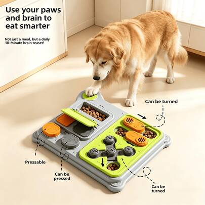 Este juguete interactivo inteligente sin batería proporciona estimulación mental y beneficios de alimentación lenta para perros y gatos de todos los tamaños, perfecto para desarrollar hábitos alimenticios saludables