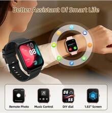 NcmRyu 1.83 Inch HD Display Smart Sports Watch, 260mAh Battery, Bluetooth Calling, Bluetooth Music, Outdoor Flashlight, Multiple Sports Modes, Suitable As Gift For Friends And Couples, Compatible With Android And IOS, Unisex Smartwatch - View 5