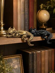1pc Cute Dragon Shaped Bookend, Unique Mythical Creature Home Decor, Fantasy Theme Bookshelf Decoration, Perfect Gift For Book Lovers, Ideal Choice For Dragon Fans And Readers, Multiple Styles Available - Multi-color - View 1