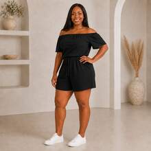 Conjunto viscolinho Shorts soltinho mais blusinha ciganinha ombro a ombro tendencia Social chique fresquinho. - Preto - Visão 3