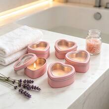44pcs Complete Candle Making Kit, 4 Heart-Shaped Clear Lid Glass Jars, 40pcs Candle Making Supplies, Sturdy Iron Cans, Suitable For DIY Candle Craft, Jewelry Storage, Desktop Decoration, Ideal Choice For DIY Enthusiasts And Holiday Gifts - Heart-shaped Window 44pcs/Set - View 5