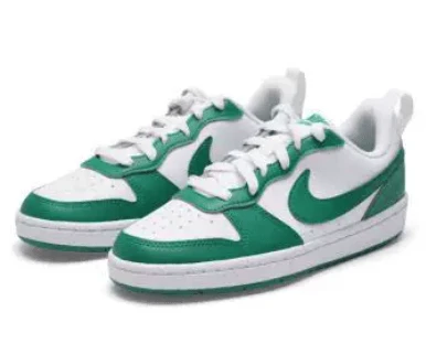 NikeCourt Borough Recraft Sepatu Sneakers Low-Top Gaya Kampus GS yang Nyaman dan Serbaguna, Unisex, Putih/Hijau - Putih Hijau - View 1