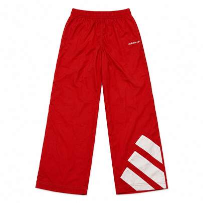 Adidas Originals Large Logo Elastic Waist Nylon Wide-Leg Sweatpants - True Red