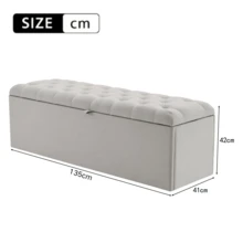 Upholstered Bed,King Size Bed,With Hydraulic Lever, Functional Storage Bed, Rivet Decoration, Without Mattress, Linen - LIGHT GREY + Linen + 135cm*190cm - View 8