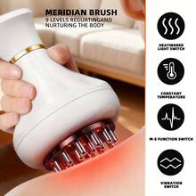 Smart 21-Head Brush, 9-Level Temperature Control Vibration Massager, Portable With Cover, Suitable For Abdomen, Legs And Multiple Body Parts, Ideal Home Spa Massager, USB Rechargeable, 1200mAh Lithium Battery - Perfect Birthday Gift - Multicolor - View 6