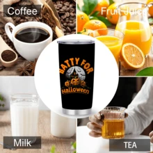 1/5pcs 20oz Stainless Steel Insulated Tumbler, Black Background Haunted House Pumpkin Batty For Halloween Moon Print, Leak‑Proof Sealed Lid, Reusable Insulated Tumbler For Spooky Theme Gathering, Camping, Commute And Daily Coffee Use - Halloween Pumpkin - View 6