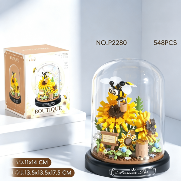 582pcs Butterfly Bouquet Building Set, Includes Artificial Eternal Roses And Display Box, Creative DIY Building Block Toy, Suitable For Adults And Moms - Unique Mother's Day And Birthday Home/Office Desk Decor Gift