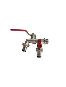 Dual Outlet Garden Faucet, Farmhouse Style Dual Outlet Garden Faucet, 304 Stainless Steel, Single Hole Installation, Universal Thread, Metal Outdoor Faucet With Multiple Components, Compatible With Sprayers And Hose Guns - Multicolor - View 14