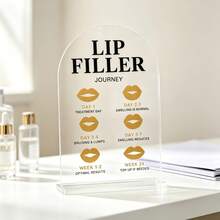 1pc Clear Acrylic Lip Filler Journey Sign, Arch Tabletop Aftercare Display Stand, Aesthetic Post Care Guide Decor For Spa & Beauty Salon - View 3