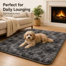 Long Pile Pet Mat, Suitable For Cats And Dogs, Soft Fluffy Long Hair Sleeping Pad, Non-Slip Bottom Back, Comfortable Indoor Resting Mat, Suitable For Puppies, Kittens, Small And Large Pets - Black - View 9