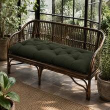 100x45 Cm Soft Fiber-Filled Bench Cushion, Single Seat Cushion (Bottom Part Only) - Dark Green - View 7