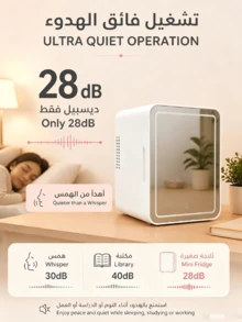 SMEGGEMS 4L Mini Fridge, Touch Control 3-Color LED Mirror, 28dB Ultra-Quiet Cooling/Heating, Portable Home & Car Cosmetic Refrigerator, Suitable For Storing Cosmetics, Serums And Face Masks - White - View 2
